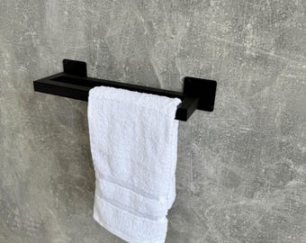Toalheiro de parede - Suporte de banheiro de metal preto