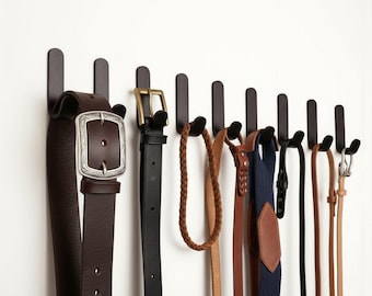 Metal Wall Hooks for Belts and Accessories, Hanging Hooks for Closet, Entryway & Bathroom
