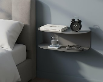 Floating Bedside Shelf - Modern Wall Mounted Nightstand