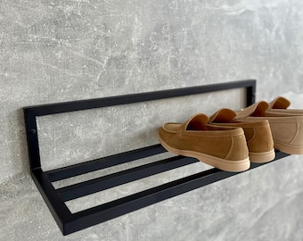 Floating Shoe Rack, Wall Mounted Metal Shoe Shelf Organizer