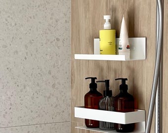 Estante de ducha de acero inoxidable, estante flotante para baño, soporte organizador para ducha