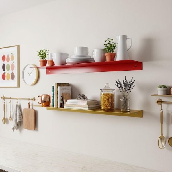 Metall Wandregal Set - Floating Kitchen Organizer