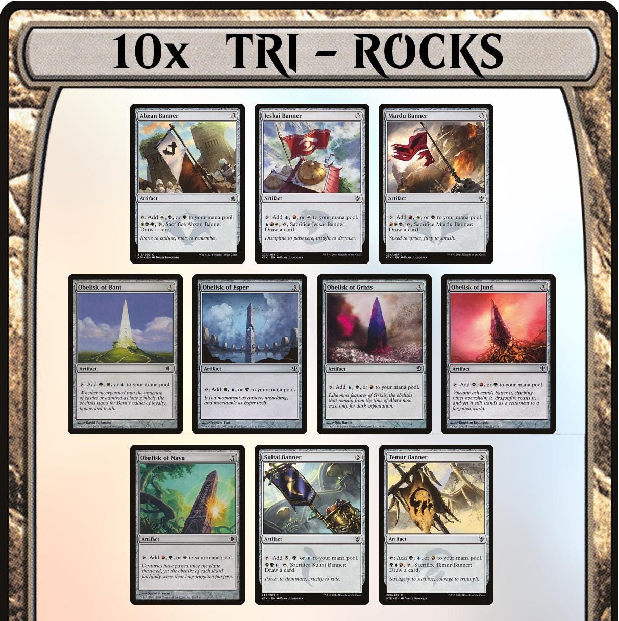 Full Set TRIROCKS All 3-color Triple Mana Rock Commander Staples EDH  Tri-rock MTG Magic the Gathering - Etsy
