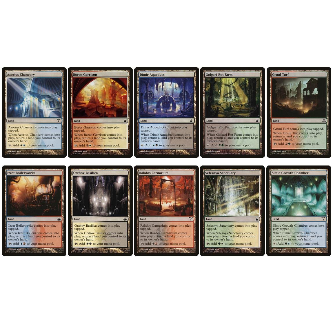 10 DUAL Bounce Lands MTG Magic the Gathering Cards 1x Each From