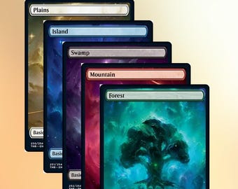 Magic: The Gathering - Set Terre Base Full Art Nyx (Theros Beyond Death) - 5 Carte (1 Per Tipo)