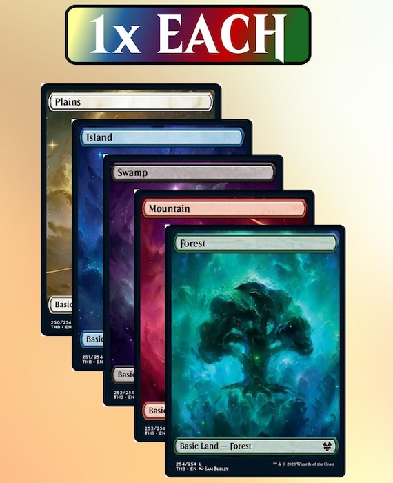 5x Theros Beyond Death NYX Full Art Basic Lands Full Set MTG Magic