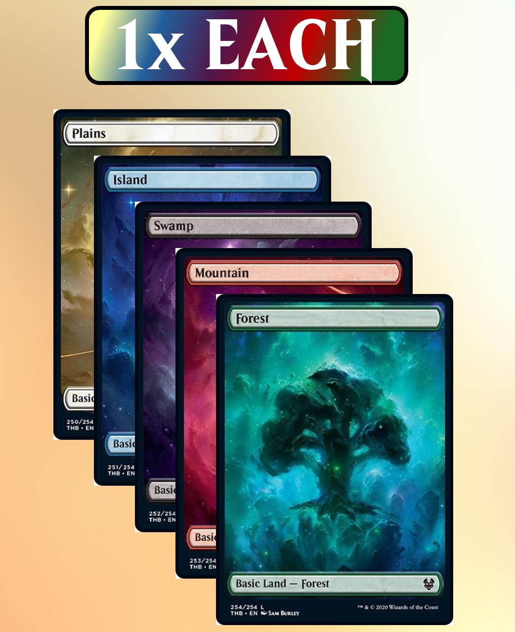 5x Theros Beyond Death NYX Full Art Basic Lands Full Set MTG Magic