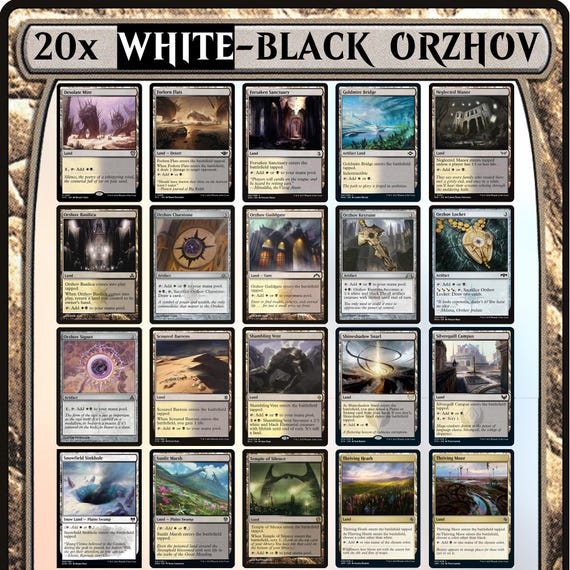 MTG White Black Commander Starter Kit - 20 Cards - ORZHOV Bundle