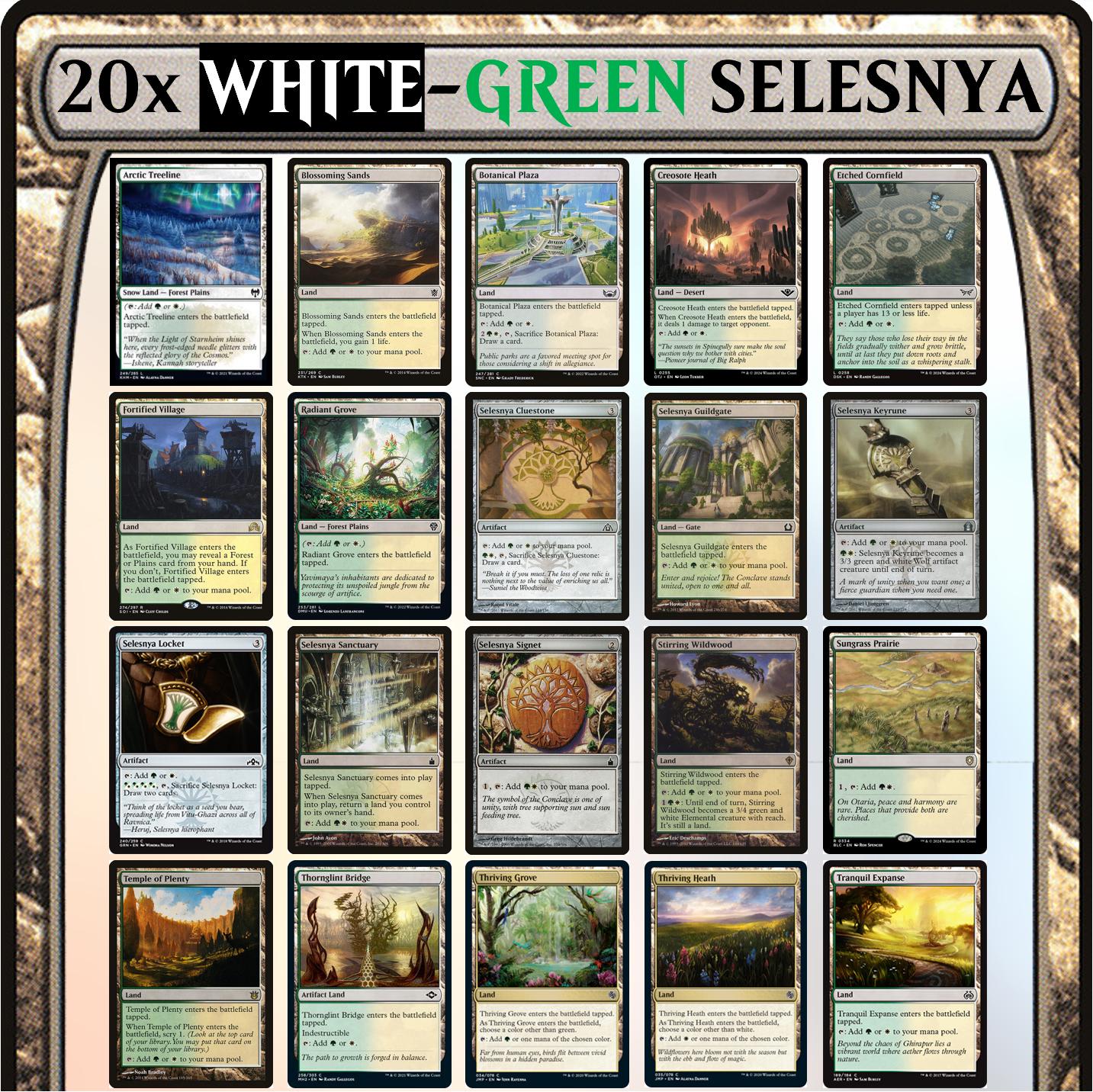 MTG White Green Commander Starter Kit - 20 Cards - Selesnya Bundle