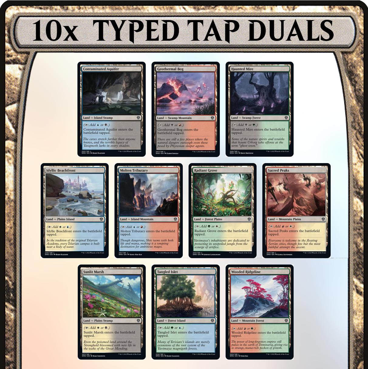 10x Typed FETCHABLE Dual Lands Full Set of 2-color Dominaria