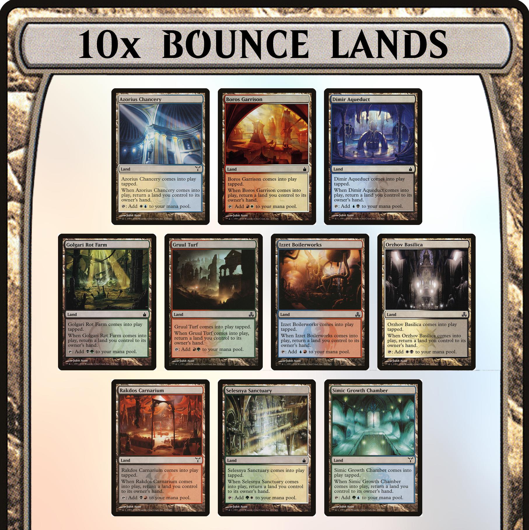 10 DUAL Bounce Lands MTG Magic the Gathering Cards 1x Each From