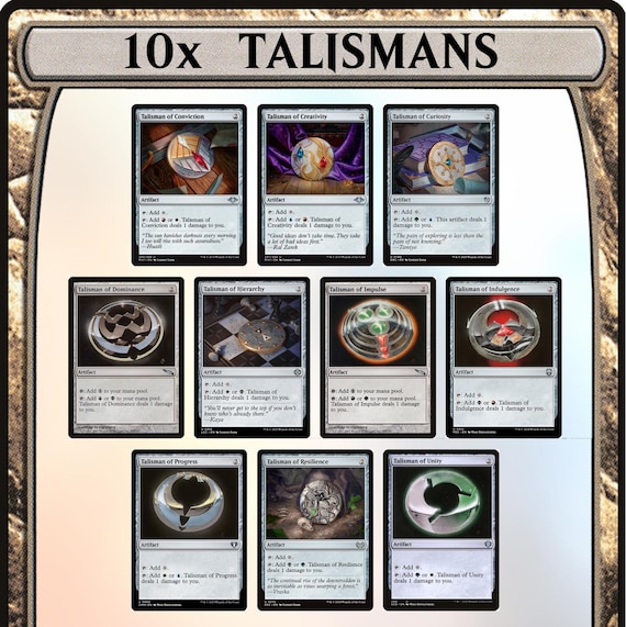 10x Talisman Mana Rocks Full Set Nonfoil MTG Magic the Gathering Commander  - Etsy