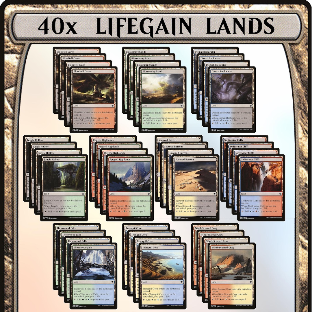 40 DUAL Lifegain Lands MTG Magic the Gathering Cards 4x Each From