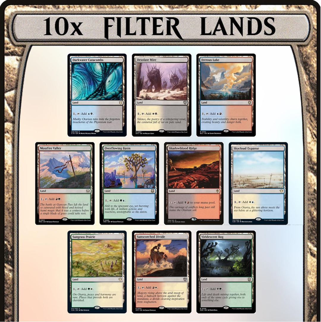 10x Filter Lands Full Set RARE Nonfoil MTG Bundle Magic the