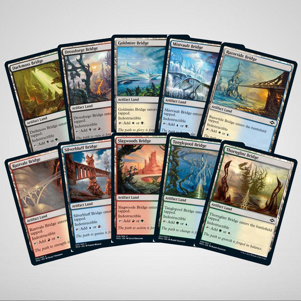 10x ARTIFACT BRIDGE Dual Lands Full Set of Dual 2-color for