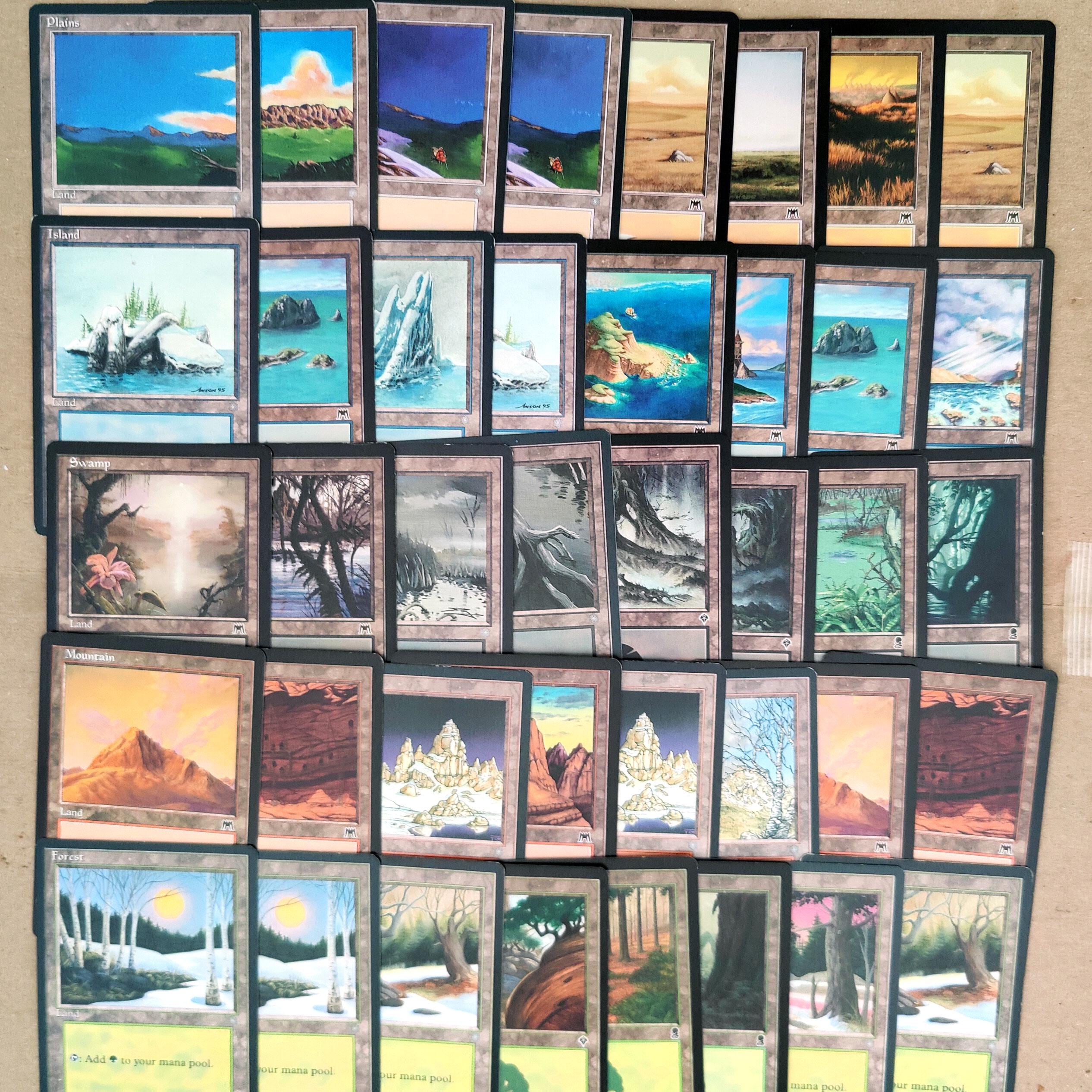 mtg old border cards 40 Basic Lands Magic the Gathering Illustrated by Raymond Swanland. Old School Foils... - YouTube