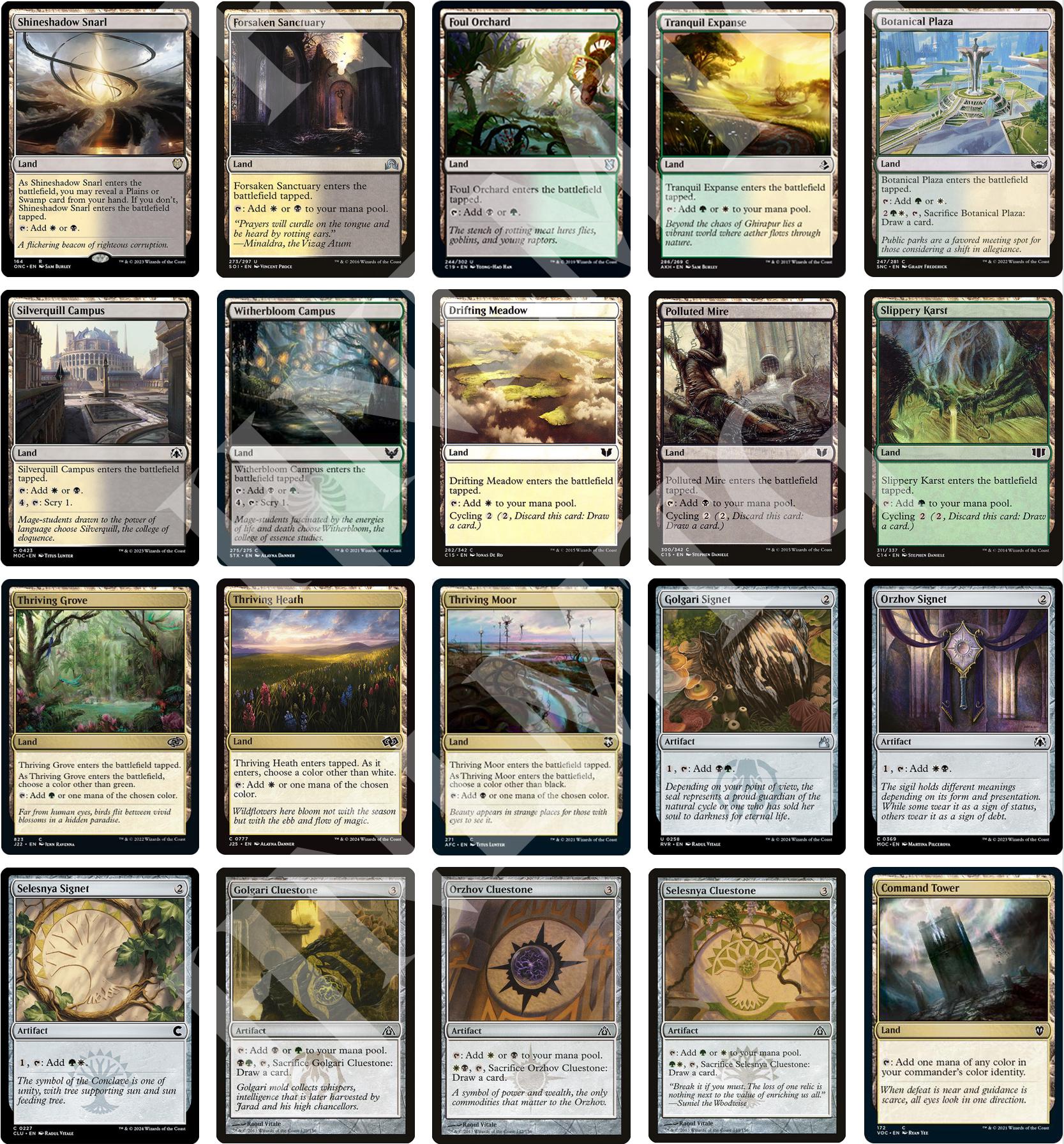 MTG White Black Green Commander Starter Kit - 40 Cards - Abzan