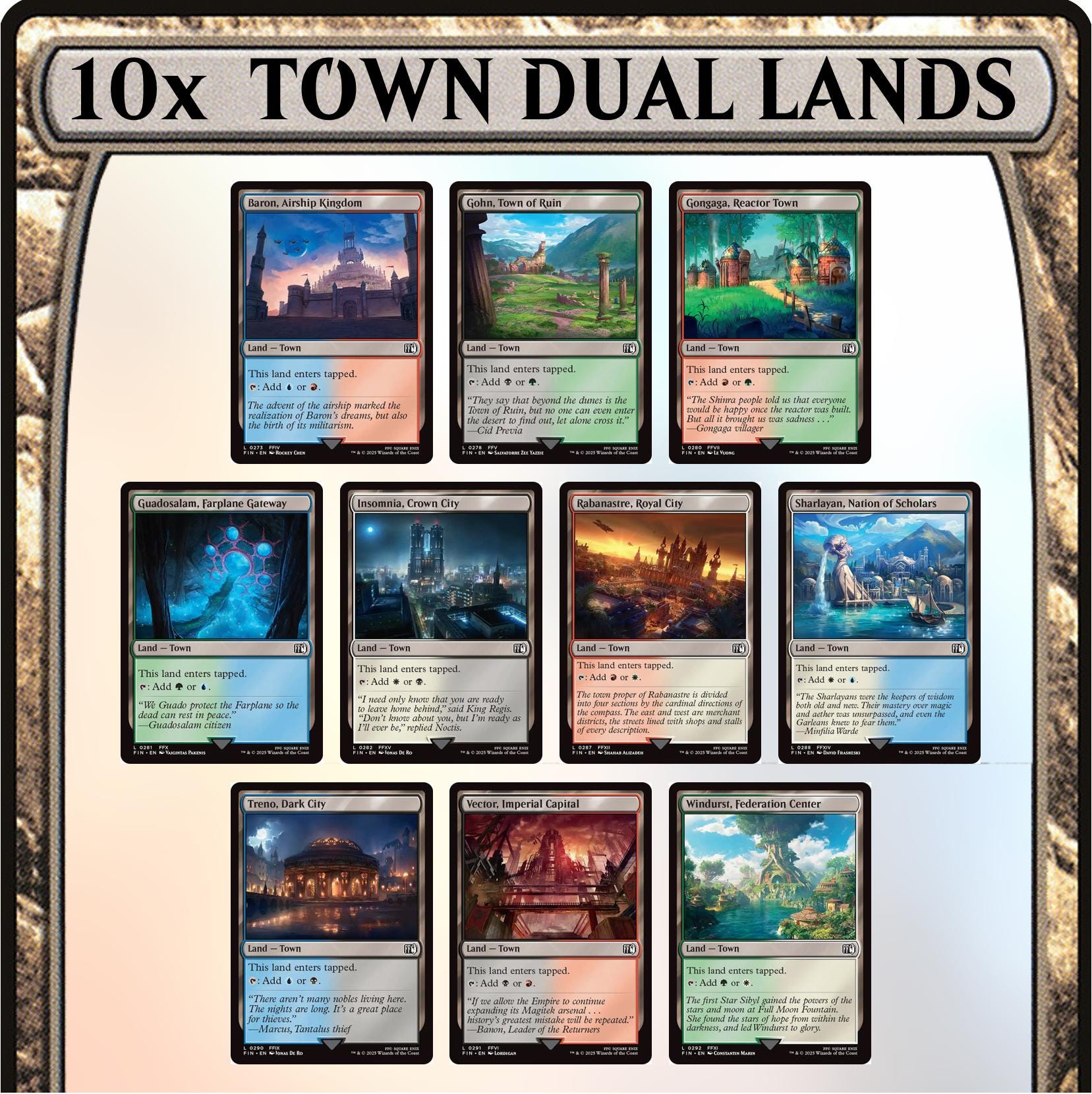 10x Final Fantasy Town Dual Lands Nonfoil MTG Magic the Gathering Commander