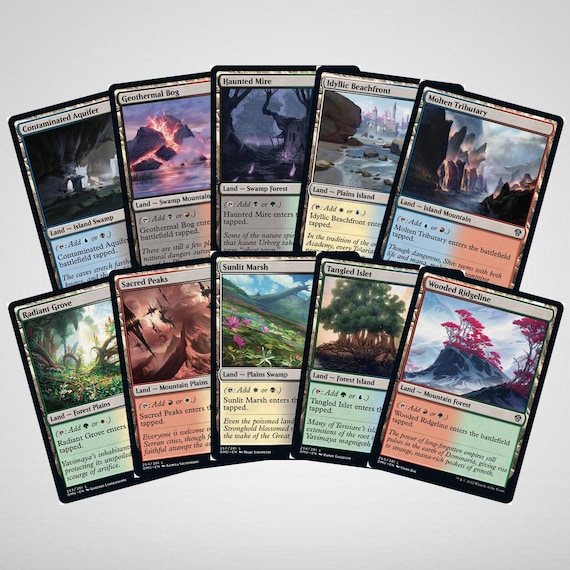 10x Typed FETCHABLE Dual Lands Full Set of 2-color Dominaria