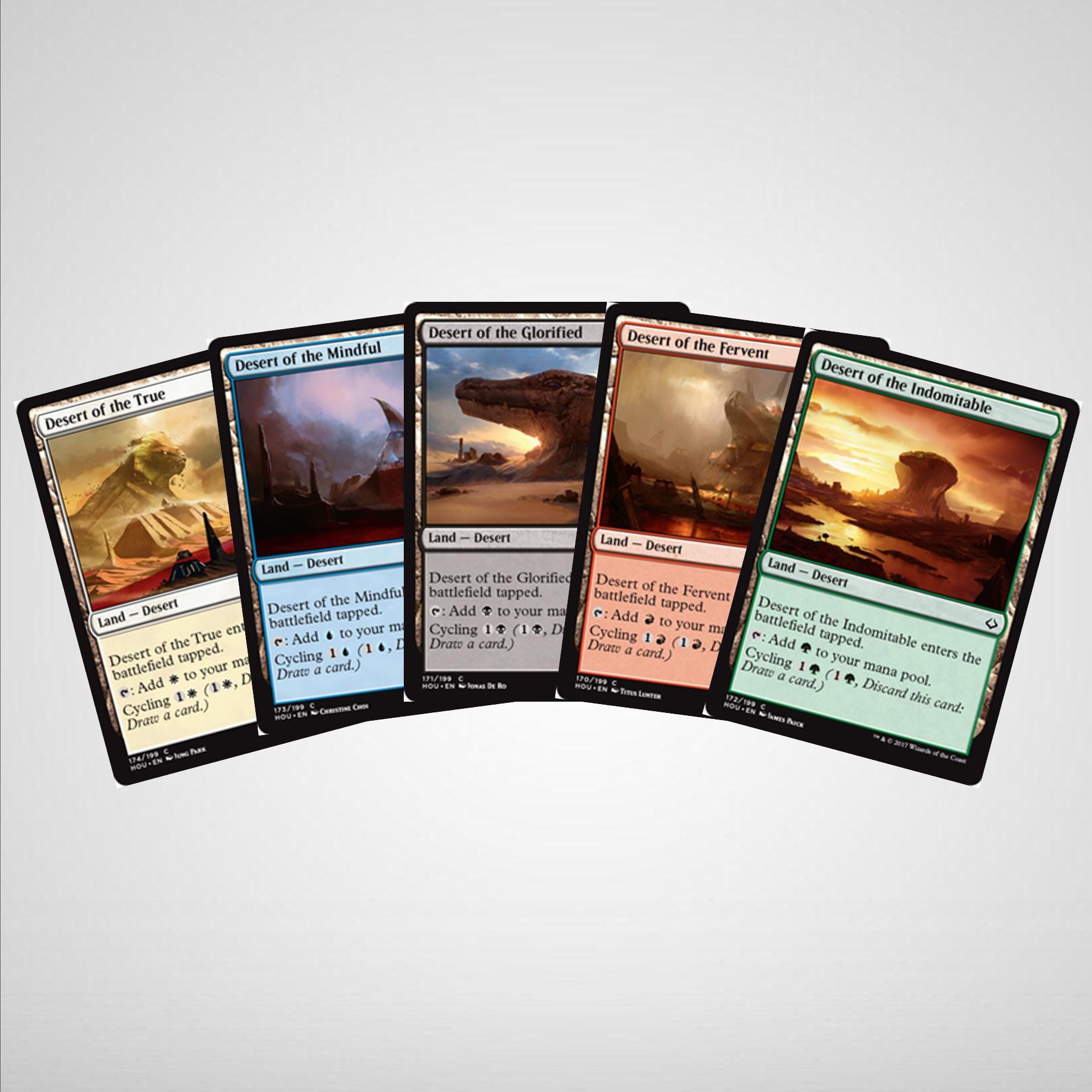 5x Cycling Desert Lands Full Set Nonfoil MTG Magic the Gathering