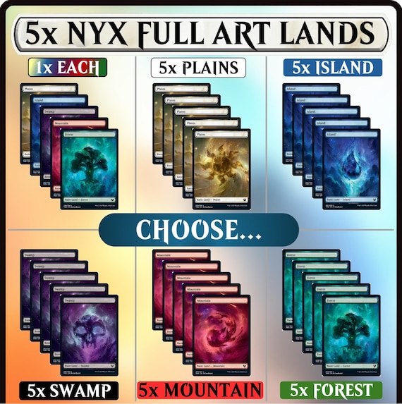 5x Theros Beyond Death NYX Full Art Basic Lands Full Set MTG Magic