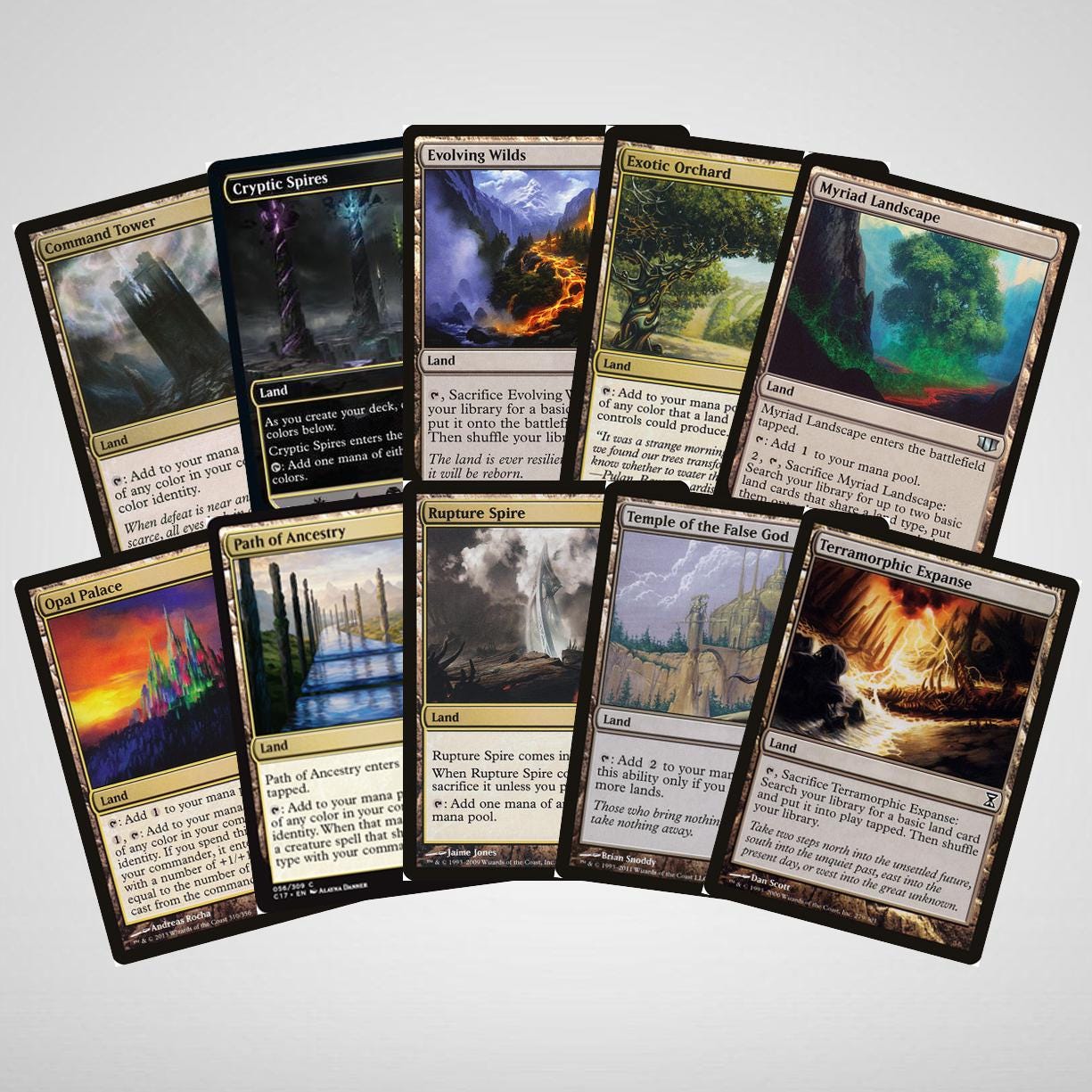 10x UNIVERSAL Land Bundle Staple Cards for Commander MTG Magic the