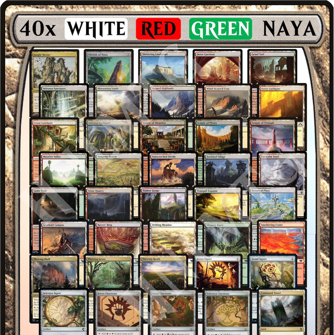 MTG White Red Green Commander Starter Kit - 40 Cards - Naya Bundle