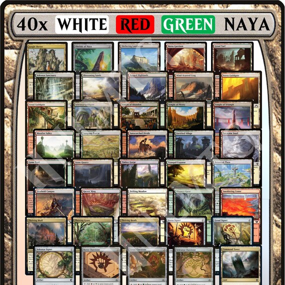 MTG White Red Green Commander Starter Kit - 40 Cards - Naya Bundle  Including Lands & Artifacts for Magic the Gathering - Etsy