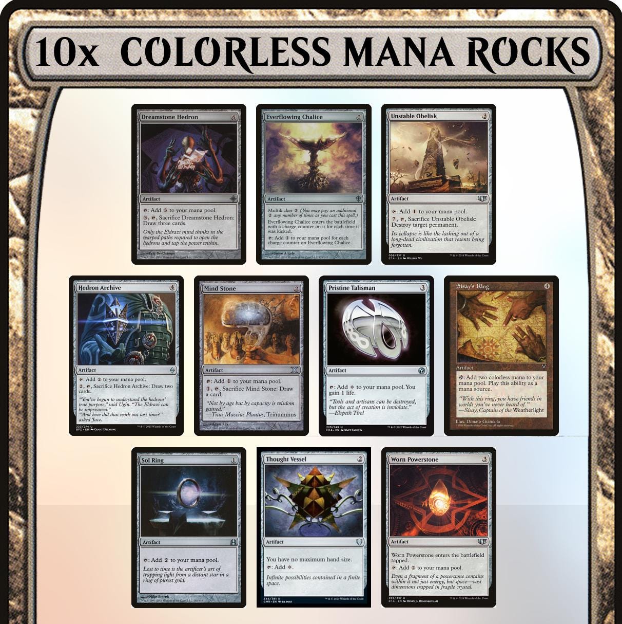 10 Colorless Mana Rock Bundle Staple Cards Commander EDH MTG Magic the  Gathering - Etsy