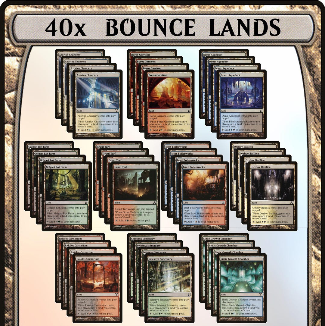40 DUAL Bounce Lands MTG Magic the Gathering Cards 4x Each From Various  Sets - Etsy