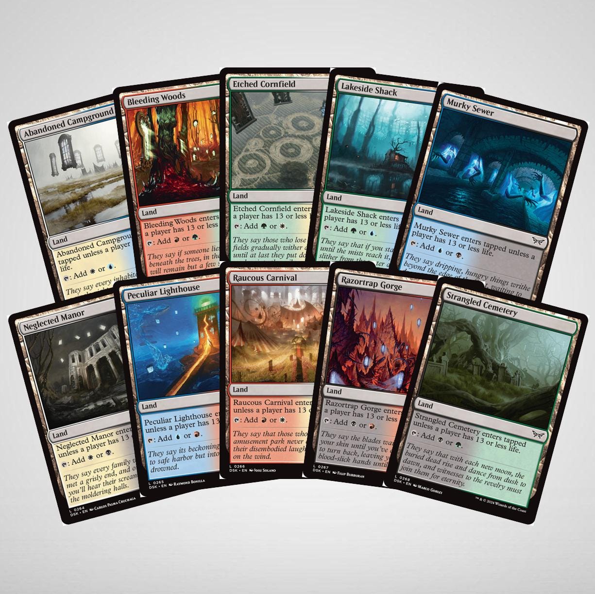 10x UNLUCKY 13 Life Dual Lands Untapped Full Set of Dual 2-color