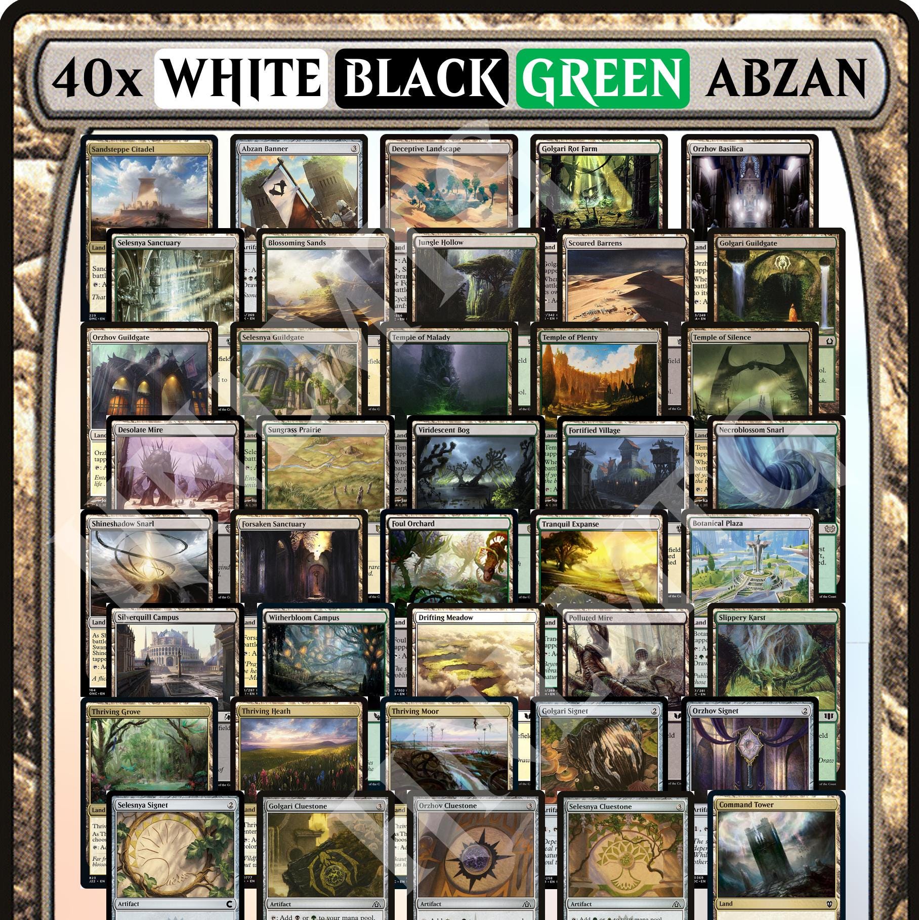 MTG White Black Green Commander Starter Kit - 40 Cards - Abzan