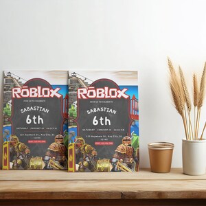 Roblox editable birthday invitation template, Printable birthday celebration, Kid birthday invitation card