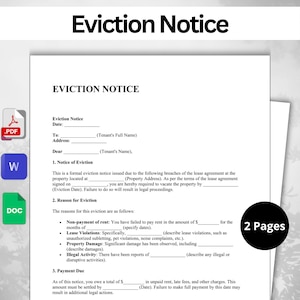Plantilla de aviso de desalojo editable (PDF, Word, tamaño A4 y carta de EE. UU.)