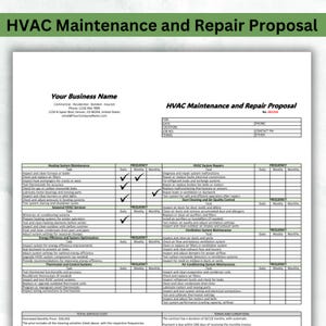 Editable HVAC Maintenance and Repair Proposal - Client Contract Template