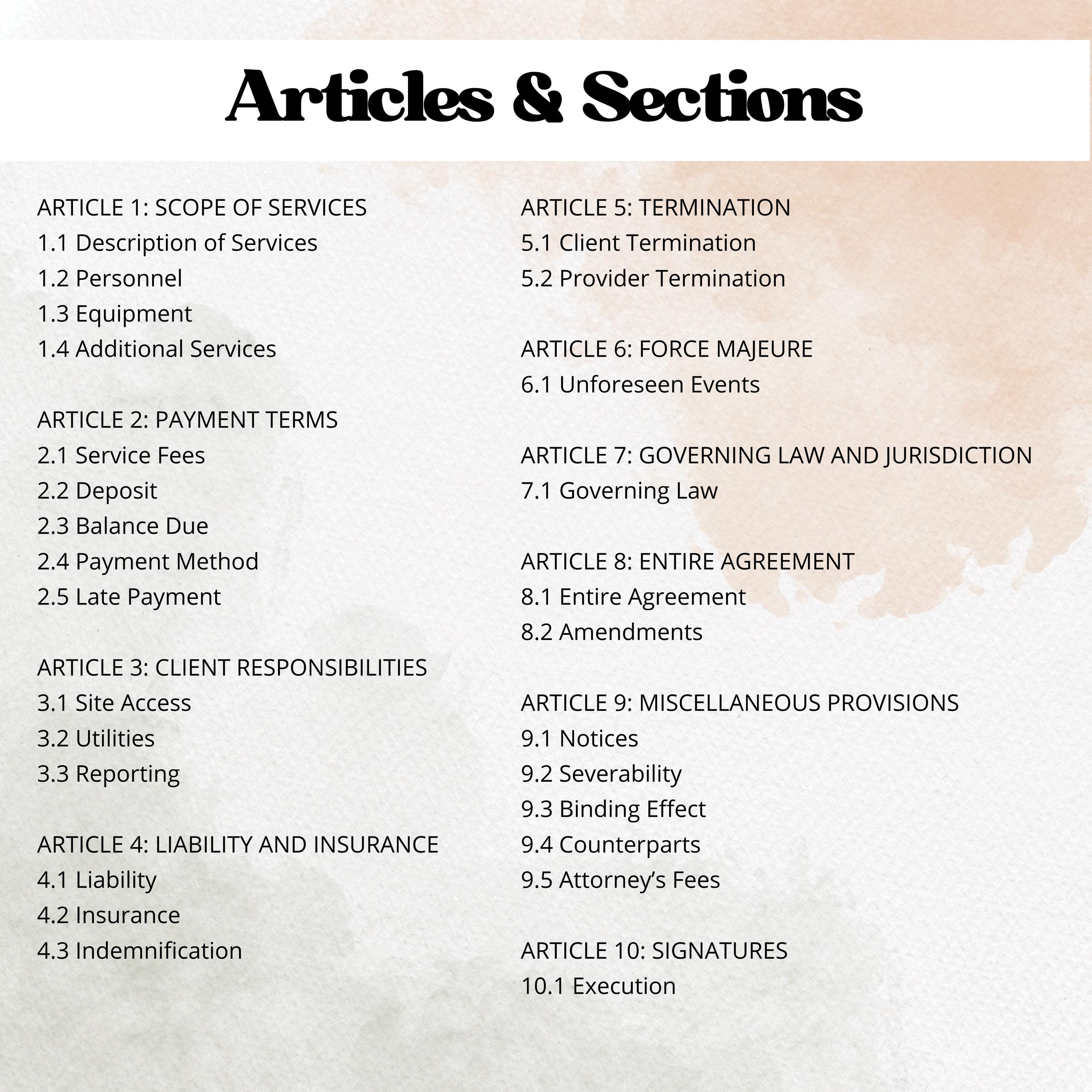 Editable Security Services Contract | Editable PDF, Google Doc, Word ...