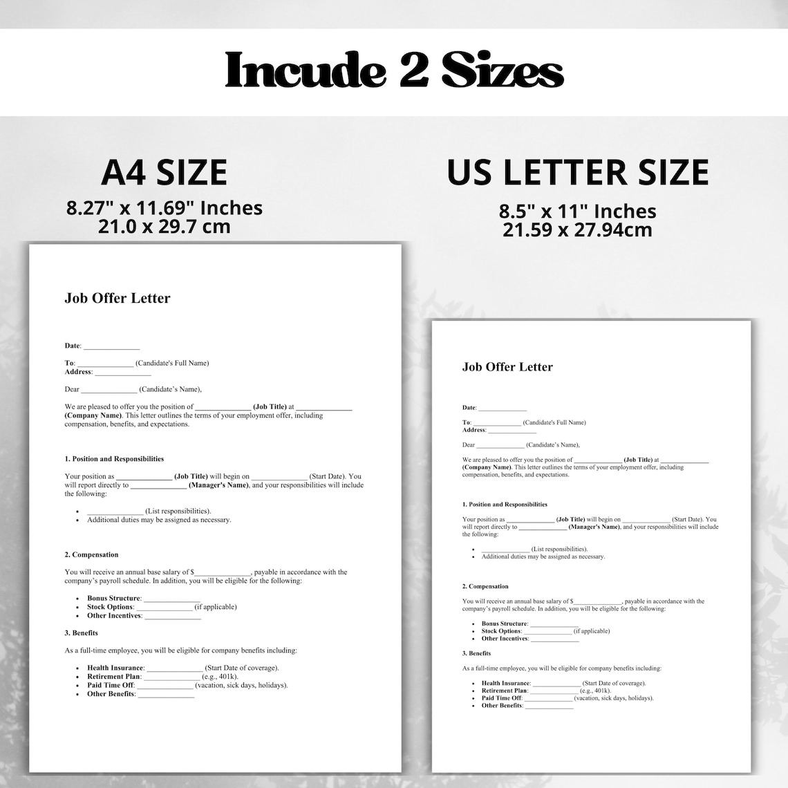 Editable Professional Job Offer Letter Template – Word, PDF, Google ...