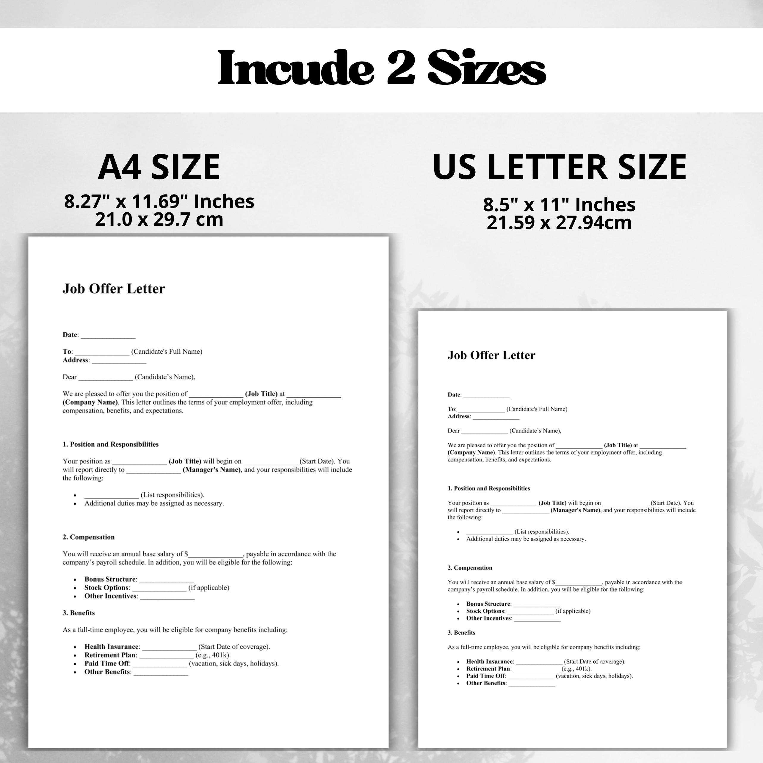 Editable Professional Job Offer Letter Template – Word, PDF, Google ...