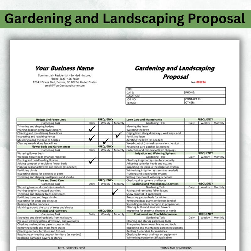 Landscape Report.pdf Excel Landscape Template - Etsy