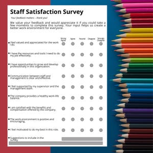Employee Satisfaction Survey PDF | HR Feedback | A4, A5, US Letter - Etsy