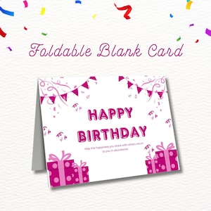 Printable Pink Birthday Card, Pink Birthday Card, happy birthday card, Birthday Card Printable, birthday card, Printable Greeting Card