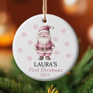 Ceramic Ornaments, Personalized Baby&#39;s First Christmas Gift, Santa Claus, Festive Home Decor, Tree Decoration, Mom Gift, Christmas Ornaments