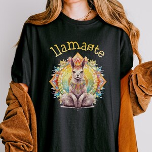 Yoga Tshirt, Funny Yoga Gift for Yogis, Funny Llama Shirt, Meditation Apparel, Yoga Lover Gift, Spiritual Yogi Workout Tee, Cute Yoga Shirt