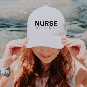 Personalized Nurse Hat, Embroidered Hat, Baseball Hat, Gift For Nurses, Coworker Gift, Women Hat, Baseball Cap, Head Accessories, Fitted Hat