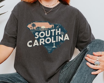South Carolina Retro T-Shirt, US State Pride, Vacation Tee