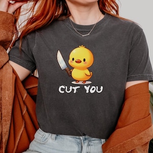 Camiseta de pato de dibujos animados, camiseta de pato kawaii, linda camiseta para amantes de los animales, gráfico de pato peculiar, adorable camiseta de animal kawaii, regalo para amantes de los patos