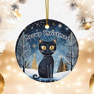 Cat Lover Christmas Tree Decor, Holiday Decoration, Animal Lover Ornament, Winter Season Decor, Cute Christmas Gift, Christmas Cat Ornament
