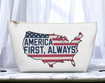 Bolsa para accesorios con la bandera estadounidense, neceser de viaje con motivos patrióticos de EE. UU.
