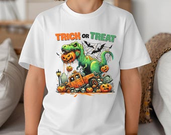 T-shirt d'Halloween dinosaure effrayant, t-shirt Trick or Treat