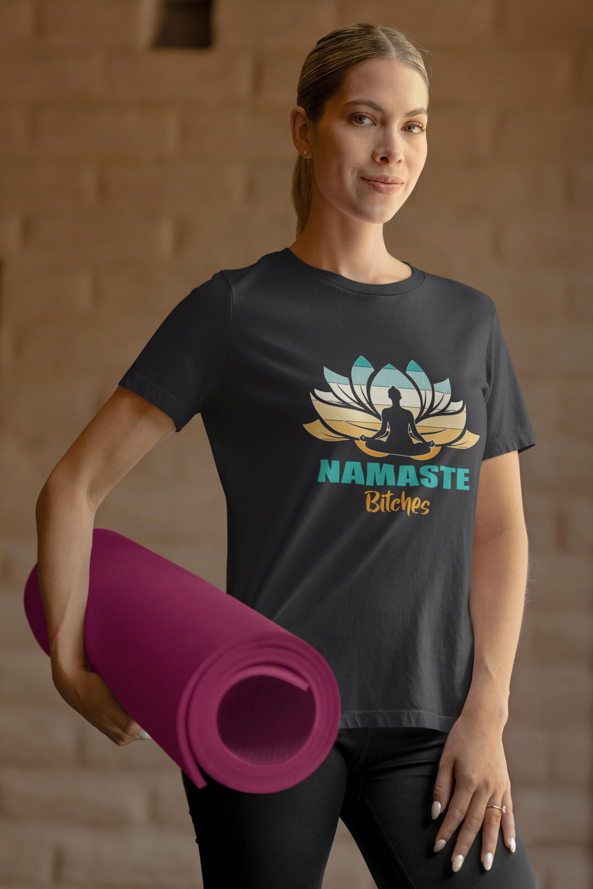 T-shirt divertente Namaste Bitches Yoga T-shirt Custodia per T-shirt divertente Namaste Bitches Yoga T-shirt Custodia per